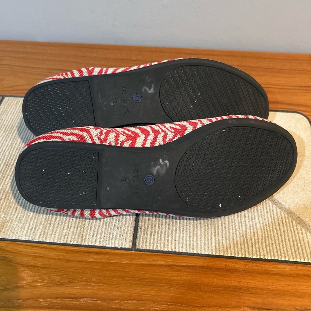 Rothy's Red and Cream Zebra Flats - Picture 3 of 4